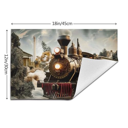 Set de table antidérapant en PVC motif train 45x30cm lavable - 4