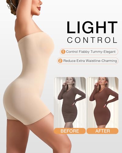 Image of Strapless Shapewear for Women Seamless Shapewear Tummy Control Strapless Bodysuit