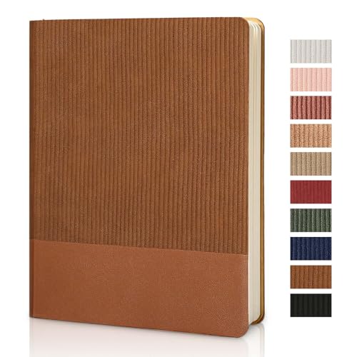 Image of Lined Journal Notebook for Work College Ruled Note Book 7.2 inchx9.6 inch B5 PU Leather Daily Journaling 160 Pages for Women Men Writing Home School Supplies Business (Brown)