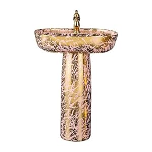 Wanghai-666 YANLI Standwaschbecken Goldenes Keramik-Badezimmerwaschbecken