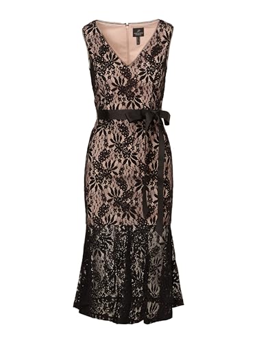 Image of Adrianna Papell Women's Lace Midi Flounce Dress