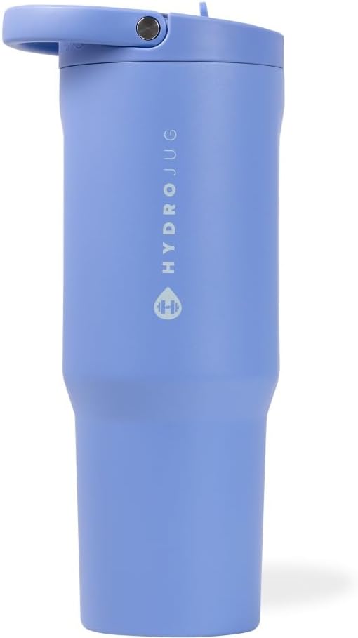 Sport - Stainless Steel Tumbler with Straw, Vacuum Insulated, 32oz Leakproof Water Bottle, Ergonomic Design, Reusable, Dishwasher Safe, Rubber Base, Durable for Gym or Outdoors, Light Blue