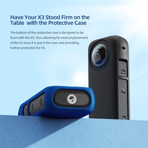 Funda protectora para cámara Insta360 X3, silicona negra miniatura 6