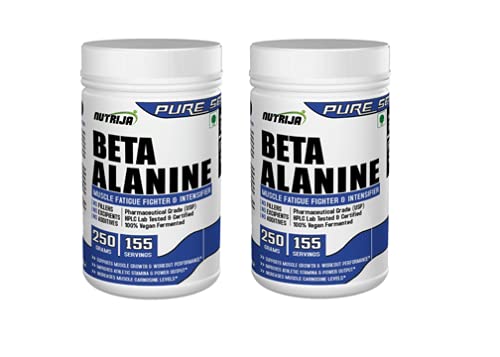 NutriJa Beta Alanine Powder 1kg | Tangy Orange Flavor | Pre Workout Amino Acid Supplement | Supports High Intensity Training, Workout Endurance & Training Performance | Gym Supplement (Pack of 4)