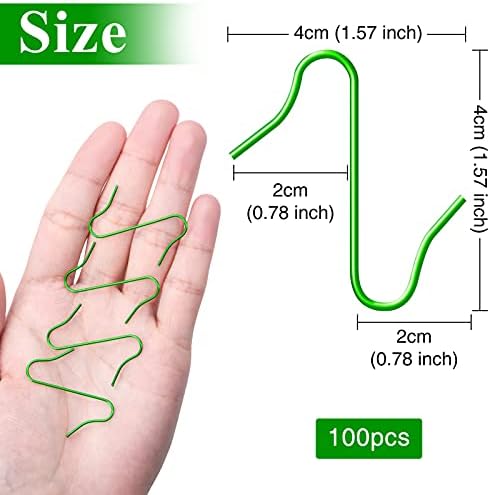 100pcs Christmas Tree Hooks, S Ornament Hooks with a box for Christmas Baubles, Xmas Stockings, Party Decorations (Green)