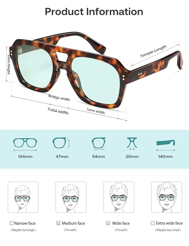Image of SOJOS Retro Thick Polarized Aviator Sunglasses for Women Men, Large Trendy Bold Square Pilot Shades SJ2385