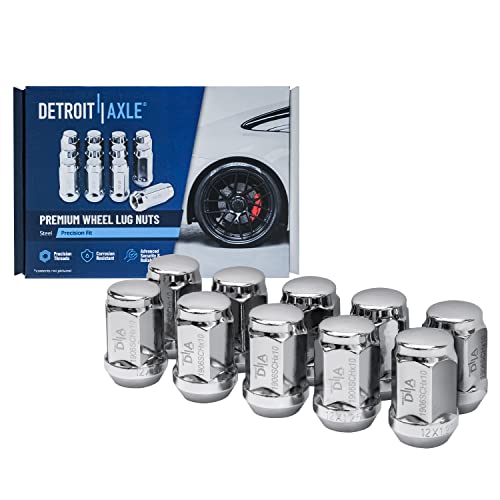 Image of Detroit Axle - Front Brake Kit for Subaru Impreza Forester XV Crosstrek | Drilled & Slotted Disc Brake Rotors Wheel Bearing Hubs Wheel Lug Nuts Replacement