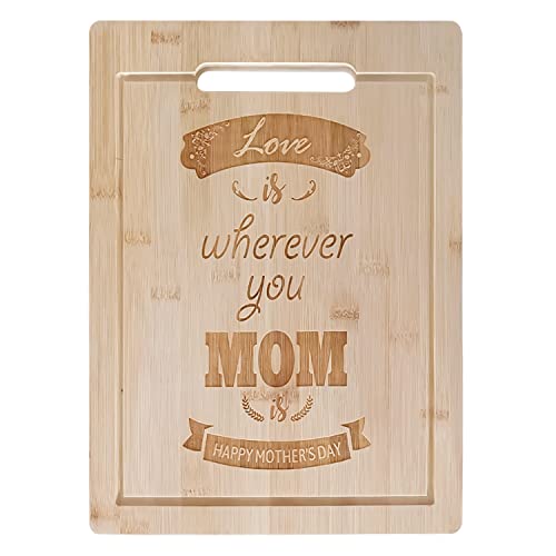 Schneidebrett aus Bambus, Muttertagsgeschenk, Schwiegermutter, Geschenke von Schwiegertochter, Schneidebrett für Fleisch, Käse und Gemüse (Nklein) Cover