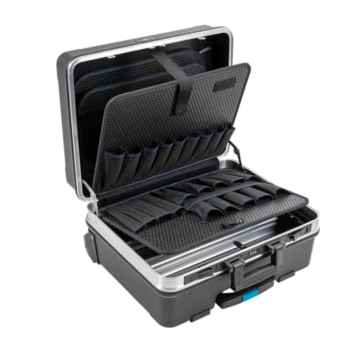 B&W Werkzeugkoffer GO mobil mit Werkzeugeinsteckfächern (Koffer aus ABS, Volumen 36l, 48 x 37,5 x 20 cm innen) 120.04/P , ohne Werkzeug