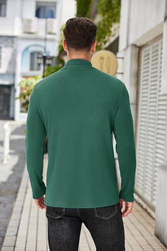 COOFANDY Men's Mock Turtleneck Sweater Long Sleeve Half Neck Pullover Thermal Casual Ribbed High Neck Pullover Sweater3