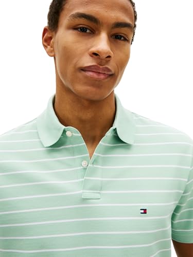 Image of Tommy Hilfiger Men's Short Sleeve Polo Shirts in Classic Fit with Stretch and Organic Pique Cotton