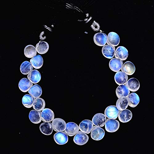 Pierre de lune arc-en-ciel AAA+ | Perles briolette cœur lisse de qualité gemme pour bijou luxe