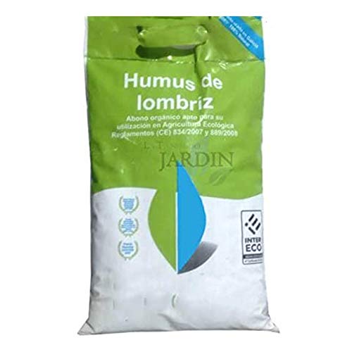 Suinga ABONO ORGANICO Humus DE LOMBRIZ, Saco 25 litros, 15 Kg. Alto Contenido en N, P, K, Ca, y MG, nutrientes para el Desarrollo de Nuestros Cultivos.