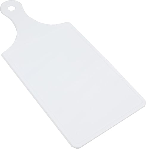 Chef Craft Tabla de cortar de plástico, 8 x 5 pulgadas, 12 pulgadas de largo, blanco