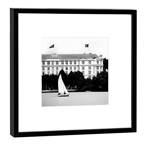 Photographie Alster Hambourg cadre bois noir tableau décoration murale 52x52