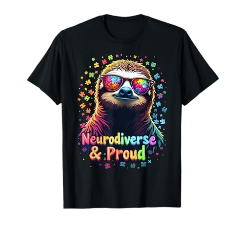Mes de Concientización sobre el Autismo Perezoso Neurodiversidad Camiseta