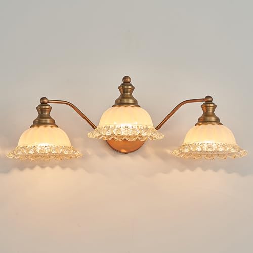 Image of XIEDUN Brass 3 Light Vanity Light Vintage Bathroom Vanity Light Fixture