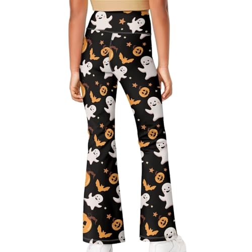 Girls Halloween Leggings High Waisted Yoga Flare Pants 5-14 Years Old3