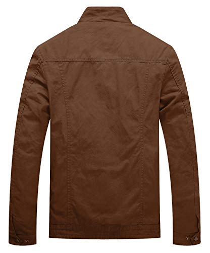 WenVen Men's Spring Canvas Military Style Jacket Casual Lightweight Cotton Coat2