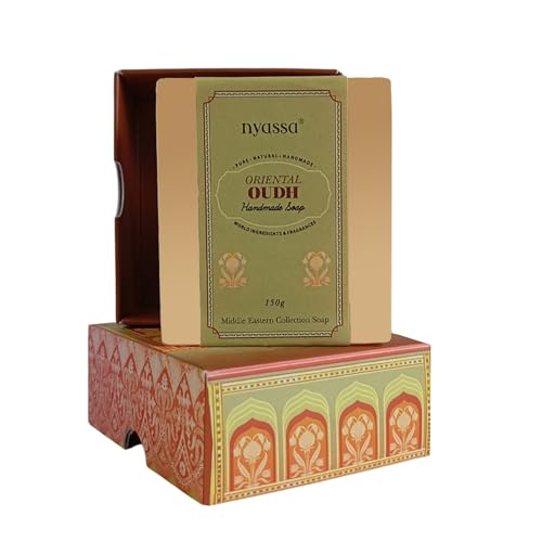 Nyassa Oriental Oudh Luxurious Handmade Natural Bathing Soap|Himalayan Pink Salt With Vitamin E|Long Lasting Fragrance|Moisturizer,Cleanser, Detoxifying|150gm