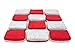 [Saver Applicator Terry] Microfiber Ceramic Coating Applicator Sponge with Plastic Barrier for GTechniq & SB3-12 Pack (Red/Gray, Thin)