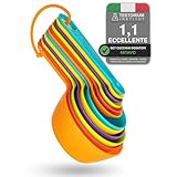 Mitavo Set di 12 Cucchiai Dosatori, Set Misurini Dosatori Ideali per Cucinare, Cuocere, Dosare Ingredienti Liquidi e Solidi, Multicolore