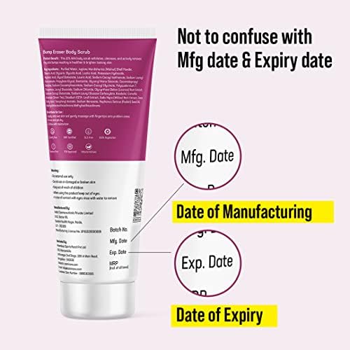 Azani Bump Eraser Body Scrub | 5% Glycolic Acid + 5% Lactic Acid | Exfoliator for Keratosis Pilaris, Body Acne, Dead Skin, Ingrown Hair, Razor Bumps & Rough Patches | Knees, Arms & Neck | 3.5 Oz