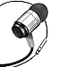 GOgroove AudiOHM RNF Durable Earbuds - Heavy Duty Headphones with Thick Aramid Fiber Reinforced Cable, in-Line Microphone, in-Ear Noise Isolation & Rugged Metal Driver Housing (Metallic Silver)