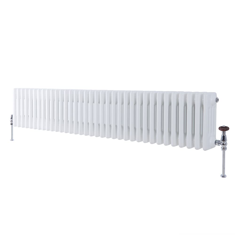 Milano White Windsor - Horizontal Traditional Column Radiator - 4 Column - 300Mm X 1595Mm