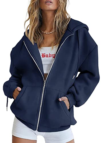 Image of PRETTYGARDEN Women's Fall Zip Up Hoodies Sweatshirts