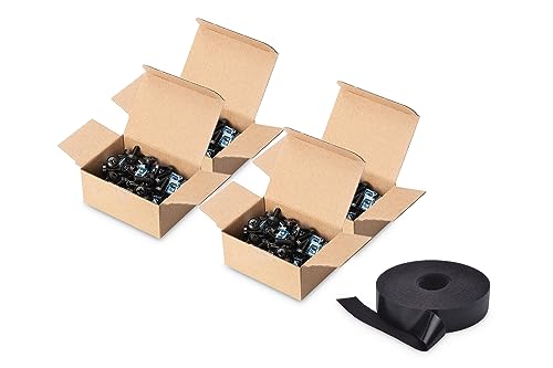 Écrous cage et vis M6 noirs 200 pièces pour rack de serveurs