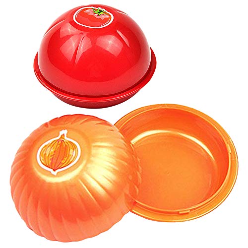 ZITTEE Onion Keeper Set, Fridge Food Saver to Contain Tomato Onion