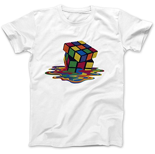 Bees Knees Tees Melted Retro Puzzle Cube T-Shirt White