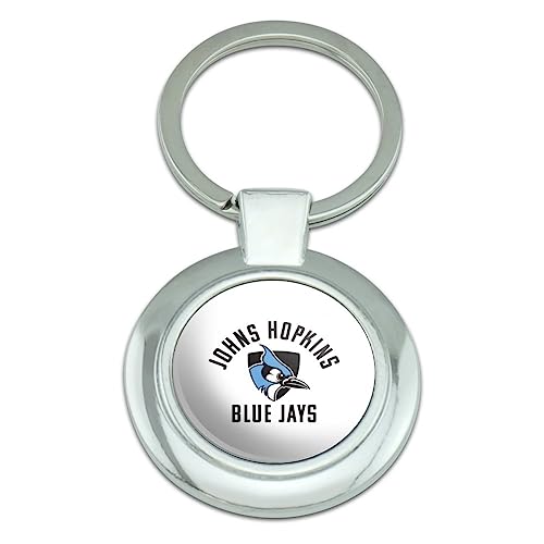 GRAPHICS & MORE Johns Hopkins University Blue Jays Logo Keychain Classy Round Chrome Plated Metal