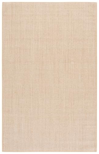 Tapete decorativo rectangular 5 x 7 ft beige y marfil miniatura 3