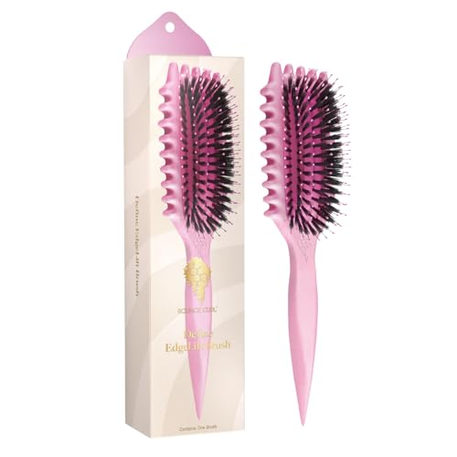 Bounce Curl Define EdgeLift Brush, 5-in-1 Tool for Effortlessly Defined Curls, Waves & Coils, Reduces Frizz - Pink