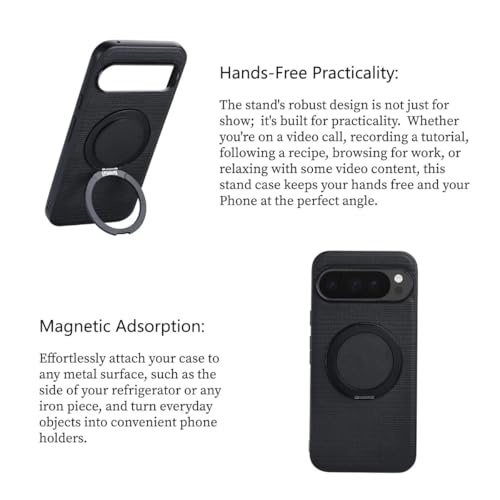 Image of MILLION CASES Back Cover Case for Google Pixel 9 Shockproof Protective Prestige Weave Texture Mag-Safe Kickstand Case for Men & Boys(Brown)
