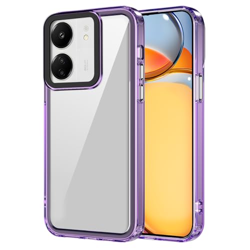 �P�[�X �Ή��@�� for Xiaomi Poco C65 4G,�Ή��@�� for Redmi 13R 5G / 13C 5G / 13C 4G �����h�~�J�����ی씼�����y�A�N����+PC+TPU�zPurple