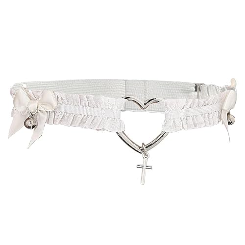 Deladola Women Lace Thigh Garter Belt White Heart Garters Adjustable Leg Accessories #TOP12