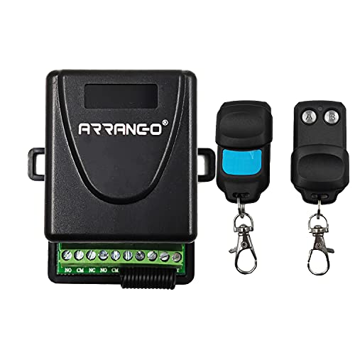 Kit automatisation pour portails fréquence 433 MHz avec télécommande AOMEX Radio récepteur en auto-apprentissage 2 canaux Alimentation 12/24 V AC/DC