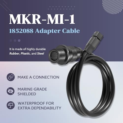 Image of 1852088 MKR-MI-1 Adapter Cable fit for Humminbird Helix 15 12 10 9 8 Fish Finders, Replace for Helix Built-in MEGA Down Imaging Adapter Cable, 30-Inch