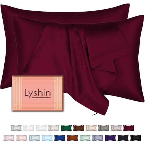 Mulberry Silk Pillow Cases 2 Pack King Size 20x36 Inches with Hidden Zipper, Ultra Smooth and Soft Breathable Cooling Silk Satin Pillowcase Set of 2, Better for Hair and Skin, Gifts for Women Men