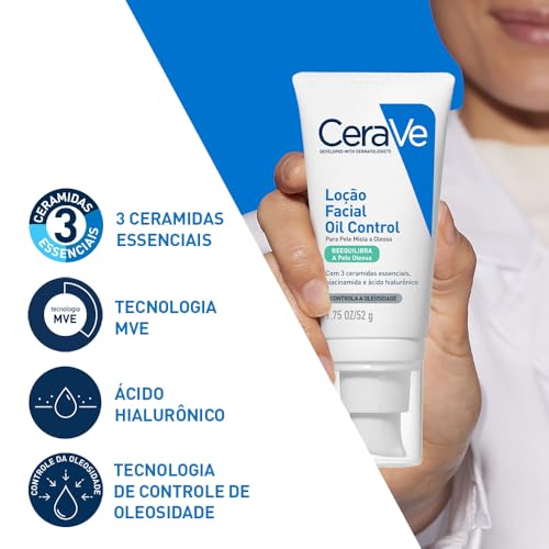 CeraVe, Loção Facial Hidratante com Controle de Oleosidade, 52g