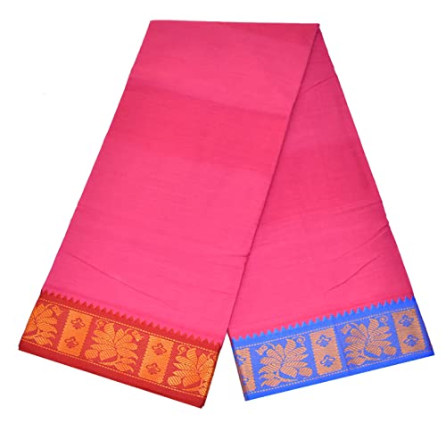 Image of TUNI MANI Men's Panchakacham Dhoti with Angavasthram Towel, Jari Border, 100% Cotton, Size: 9 X 5 (4.0mtr Dhoti, 2.25mtr Towel) (Unstitched)