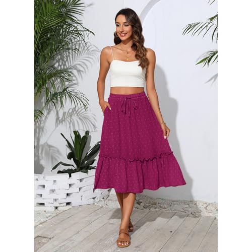 Image of Witsmile High Waist Tiered Skirts for Women Flowy Skirts for Women Long Length with Pockets 2026 Fashion Trendy