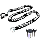 AKM バイクロック【高い耐切断性】極太チェーンロック φ(直径)10mm×2500mm U字ロック付き 自転車原付オートバイク