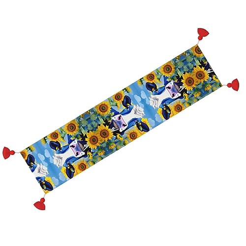Chemin de table rustique bleu long pour protéger et décorer la table de cuisine - 7