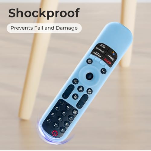 Image of TECHONTO Silicone LG Remote Control Cover- Protective Case with Non-Slip Grip, Shockproof & Dustproof Sleeve- Compatible with MR21GA(2021), MR22GA(2022), MR23GA(2023) [Remote NOT Included]- Sky Blue