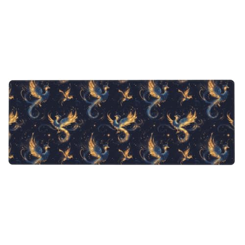 Grand tapis de souris de jeu en caoutchouc avec motif phénix pour bureau et PC