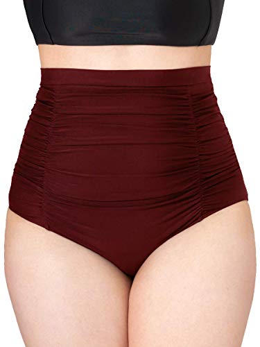 Maillot de bain contrôle du ventre effet gainant et taille haute drapée